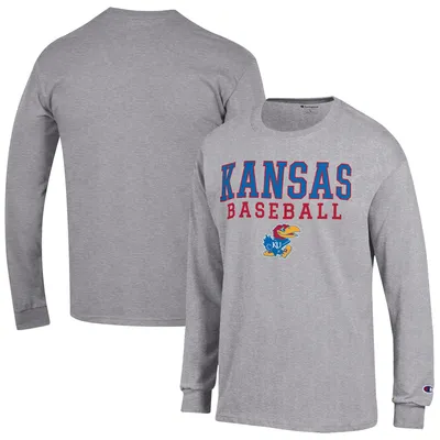 Kansas Jayhawks Champion Baseball Stack Long Sleeve T-Shirt