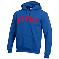 Men's Champion  Royal Kansas Jayhawks Basic Arch Fleece Pullover Hoodie