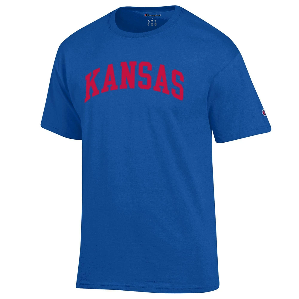 Men's Champion  Royal Kansas Jayhawks Basic Arch T-Shirt