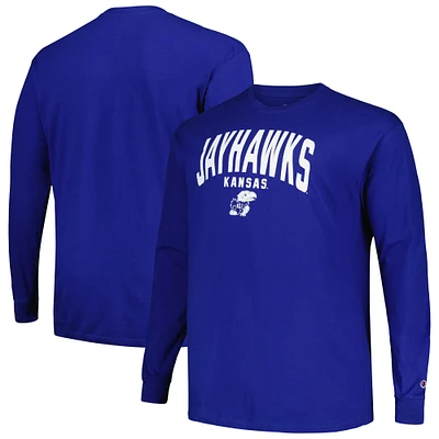 Champion Royal Kansas Jayhawks Big & Tall Arch T-shirt à manches longues pour hommes