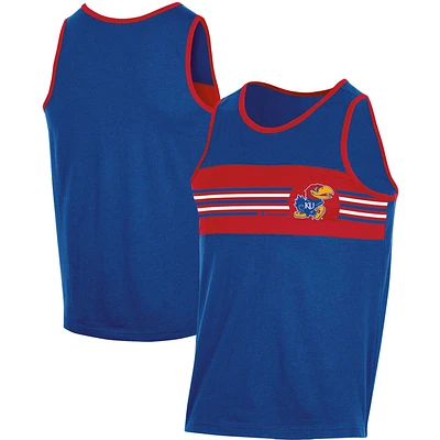 Men's Champion Royal Kansas Jayhawks Colorblock Tank Top