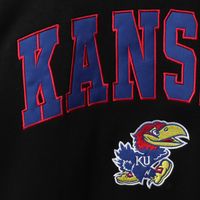 Men's Colosseum Black Kansas Jayhawks Arch & Logo Crew Neck Sweatshirt