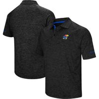 Men's Colosseum Black Kansas Jayhawks Down Swing Polo