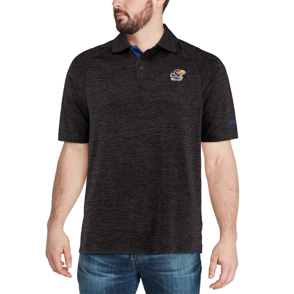 Men's Colosseum Black Kansas Jayhawks Down Swing Polo