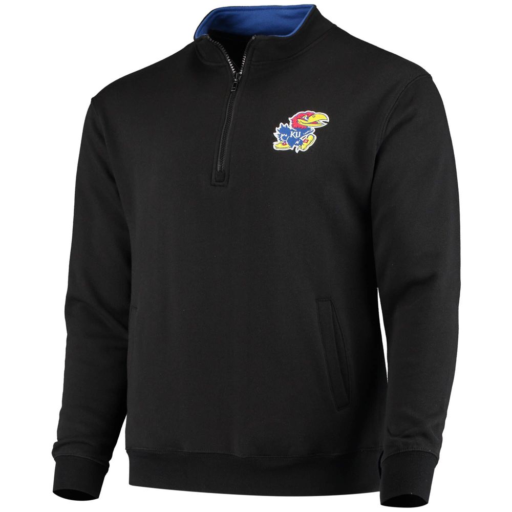 Men's Colosseum Black Kansas Jayhawks Tortugas Logo Quarter-Zip Jacket