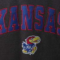 Men's Colosseum Charcoal Kansas Jayhawks Arch & Logo Crew Neck Sweatshirt