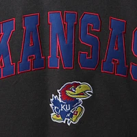 Men's Colosseum Charcoal Kansas Jayhawks Arch & Logo Crew Neck Sweatshirt