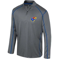 Men's Colosseum Charcoal Kansas Jayhawks Cameron Quarter-Zip Windshirt