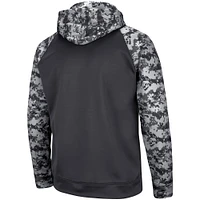 Colosseum Charcoal Kansas Jayhawks OHT Military Appreciation Digital Camo Sweat à capuche pour homme