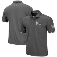 Polo d'appréciation militaire Colosseum Charcoal Kansas Jayhawks Rival OHT pour homme