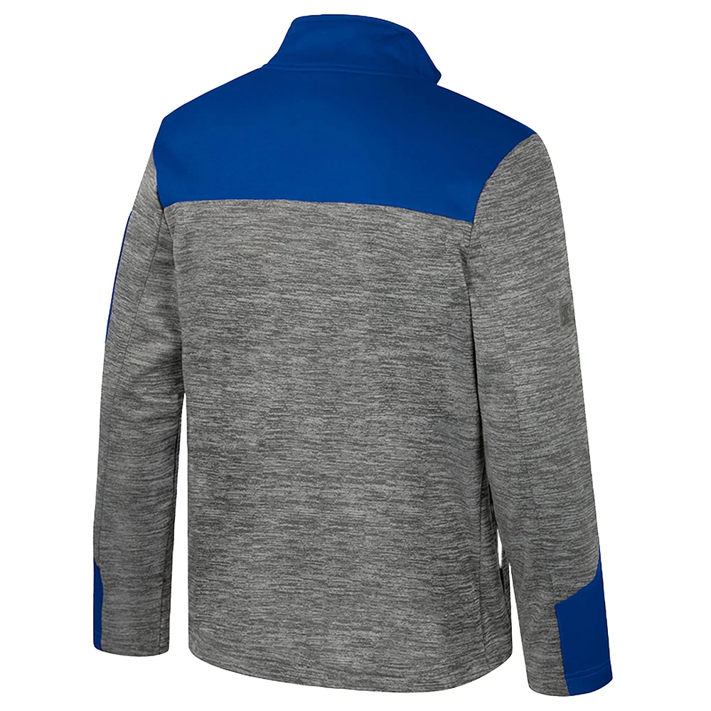 Veste zippée intégrale pour homme Colosseum Gray/Royal Kansas Jayhawks Guard