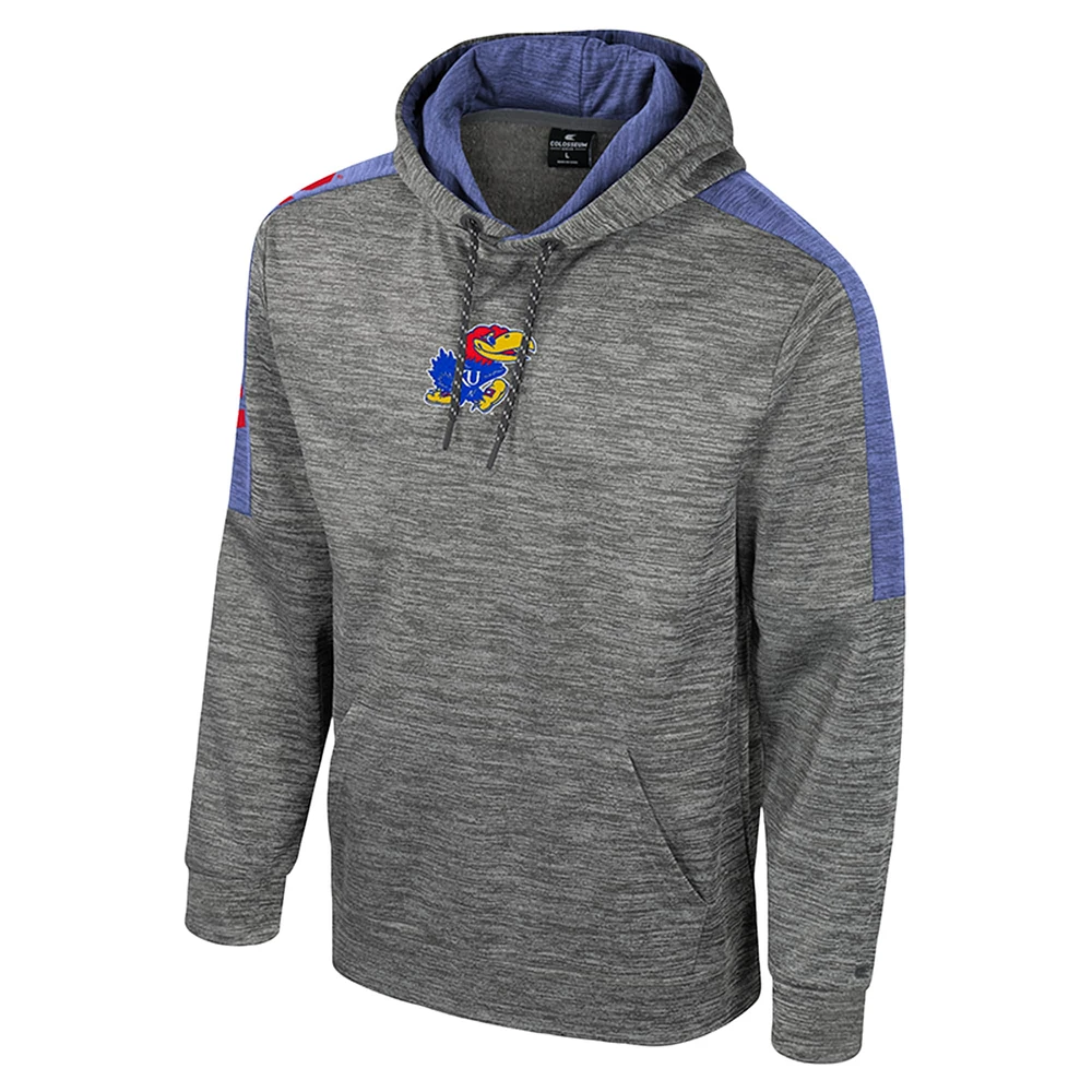 Sweat à capuche pour homme Dozer des Kansas Jayhawks Heather Grey Colosseum