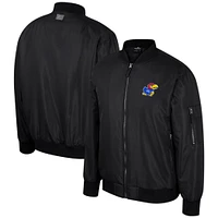 Blouson aviateur entièrement zippé Colosseum Navy Kansas Jayhawks pour hommes