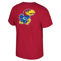 Men's Colosseum Red Kansas Jayhawks Dual Logo T-Shirt