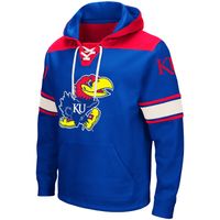 Men's Colosseum Royal Kansas Jayhawks 2.0 Lace-Up Pullover Hoodie