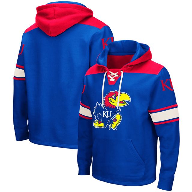 Sweat à capuche lacets Colosseum Royal Kansas Jayhawks 2.0 pour hommes