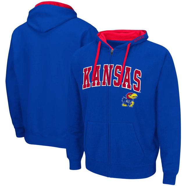 Sweat à capuche zippé Colosseum Royal Kansas Jayhawks Big & Tall pour homme