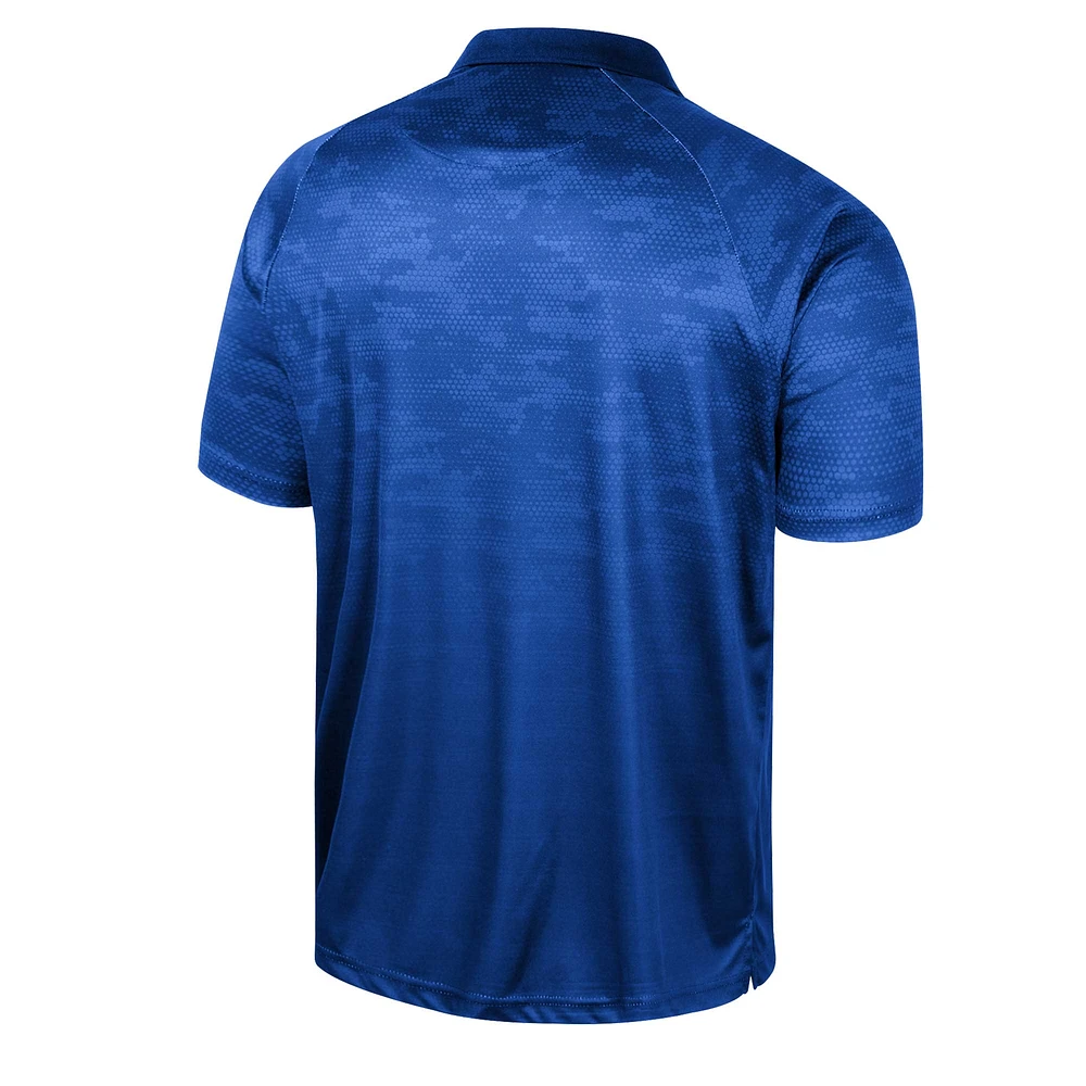 Polo à manches raglan nid d'abeille Colosseum Royal Kansas Jayhawks pour homme