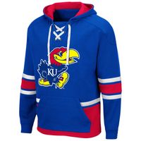 Men's Colosseum Royal Kansas Jayhawks Lace Up 3.0 Pullover Hoodie