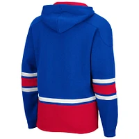 Men's Colosseum Royal Kansas Jayhawks Lace Up 3.0 Pullover Hoodie