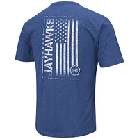 Men's Colosseum Royal Kansas Jayhawks OHT Military Appreciation Flag 2.0 T-Shirt