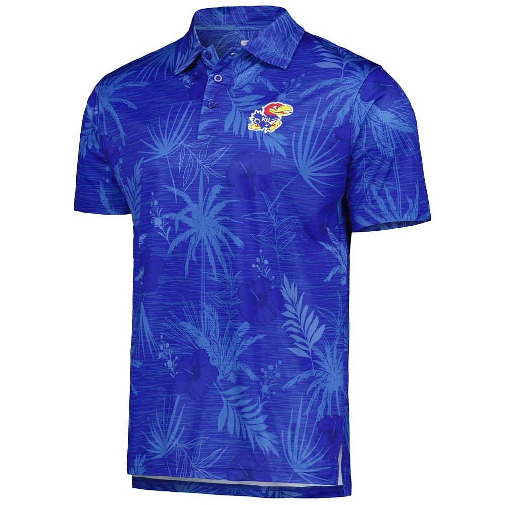 Polo de l'équipe Colosseum Royal Kansas Jayhawks Palms pour homme