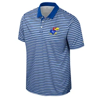 Men's Colosseum Royal Kansas Jayhawks Striped Polo