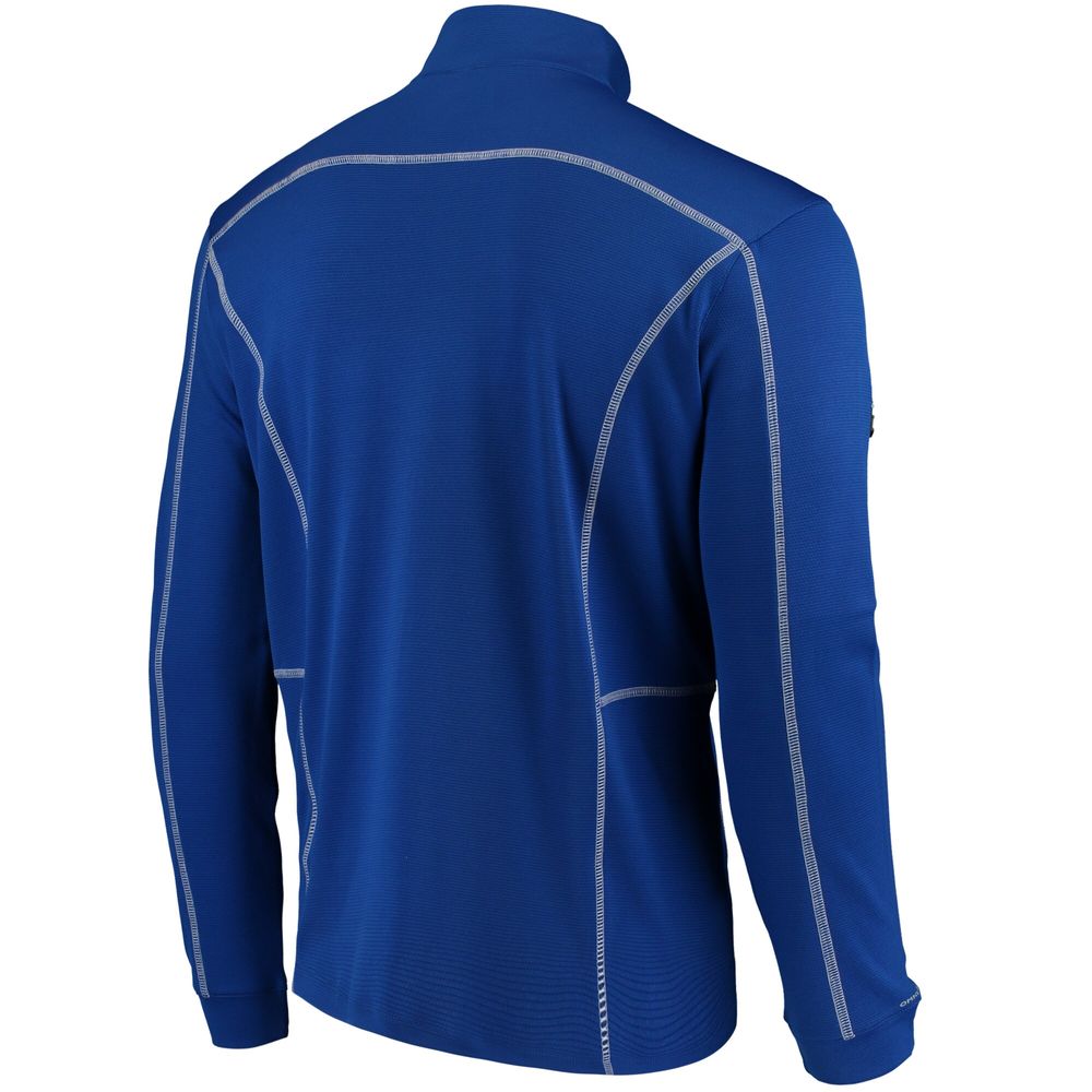 Men's Columbia Golf Royal Kansas Jayhawks Shotgun Omni-Wick Quarter-Zip Pullover Jacket