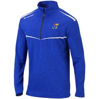 Men's Columbia Royal Kansas Jayhawks Scorecard Quarter-Zip Jacket