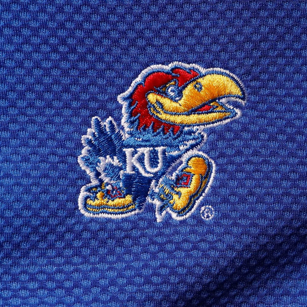 Men's Columbia Royal Kansas Jayhawks Scorecard Quarter-Zip Jacket