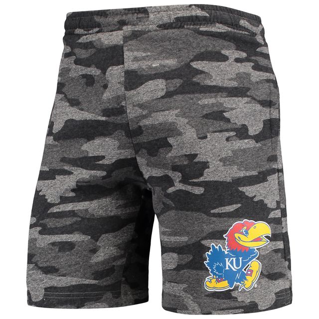 Concepts Sport Short de survêtement Kansas Jayhawks Camo Backup Terry Jam pour hommes, anthracite/gris