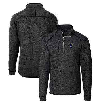 Kansas Jayhawks Cutter & Buck Mainsail Sweater-Knit Big Tall Half-Zip Pullover Jacket