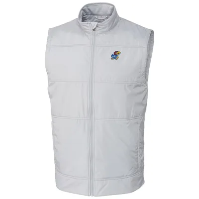 Kansas Jayhawks Cutter & Buck Stealth Full-Zip Vest - Silver