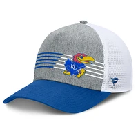Men's Fanatics Heather Gray/Royal Kansas Jayhawks Profile Trucker Adjustable Hat