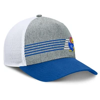 Men's Fanatics Heather Gray/Royal Kansas Jayhawks Profile Trucker Adjustable Hat