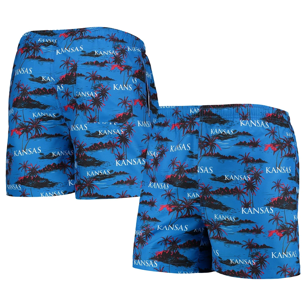 Maillot de bain FOCO Royal Kansas Jayhawks Island Palm pour homme