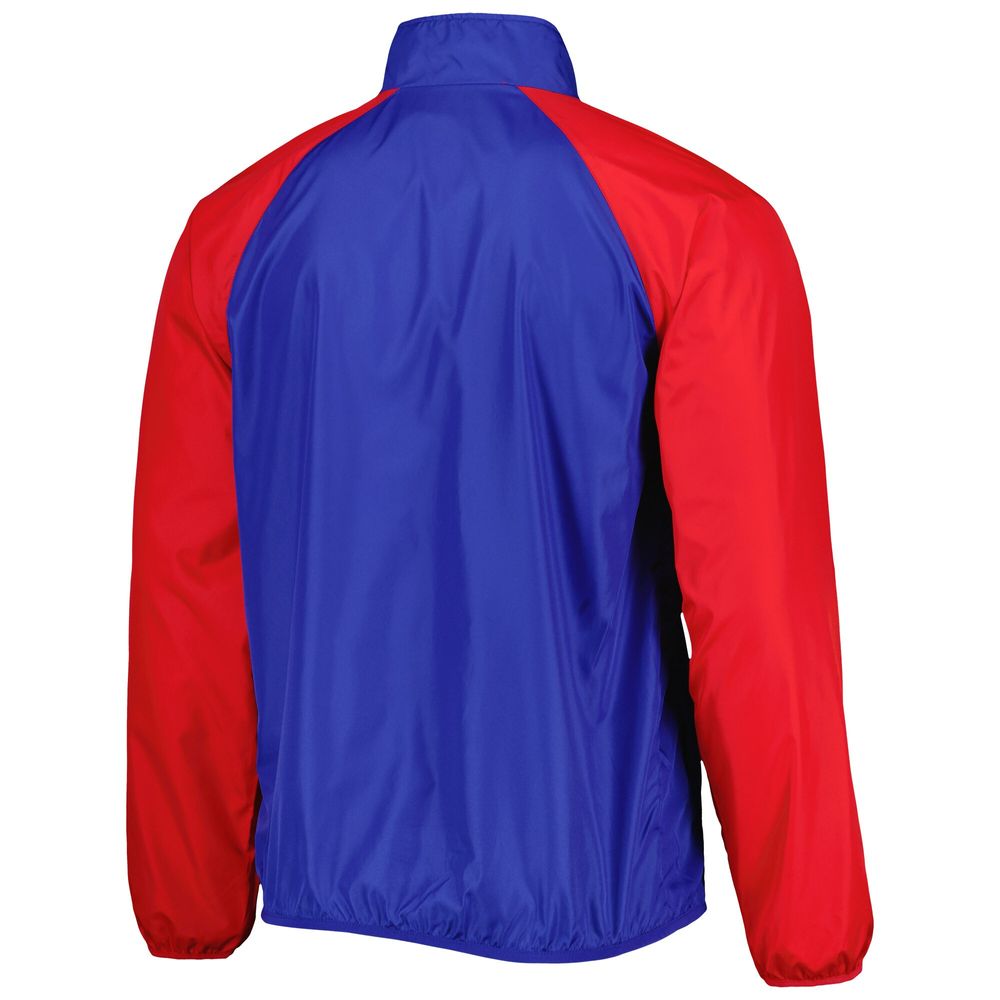 Men's G-III Sports by Carl Banks Royal/Red Kansas Jayhawks Point Guard Raglan Half-Zip Jacket