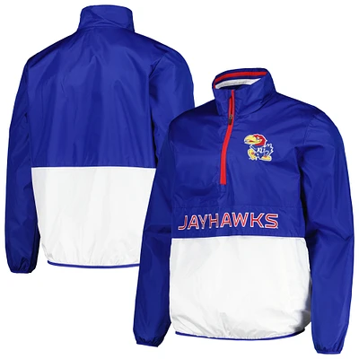 Men's G-III Sports by Carl Banks Royal Kansas Jayhawks Cornerman Half-Zip Top