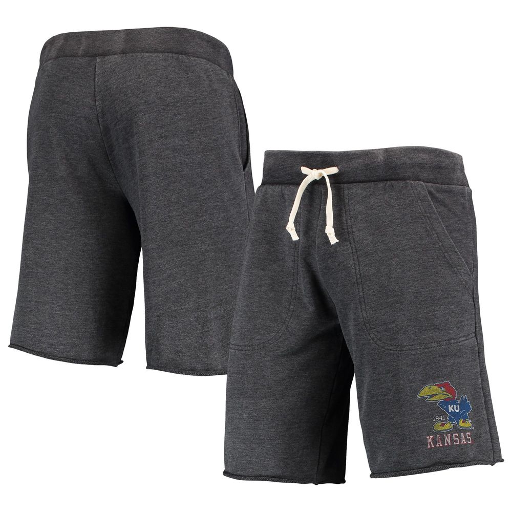 Men's Heathered Black Alternative Apparel Kansas Jayhawks Victory Lounge Shorts