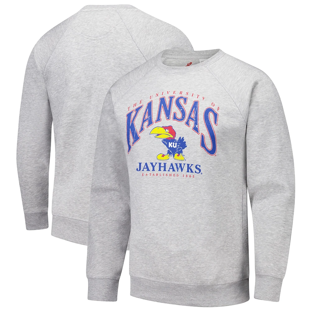 Sweat-shirt à enfiler Tall Arch Essential 2.0 des Kansas Jayhawks pour homme, gris chiné, collection universitaire