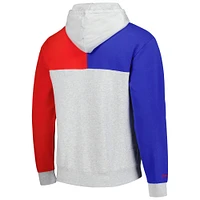 Men's Mitchell & Ness Heather Gray Kansas Jayhawks Tie-Breaker Pullover Hoodie