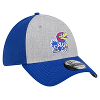 Men's New Era Heather Gray/Royal Kansas Jayhawks Two-Tone 39THIRTY Flex Hat