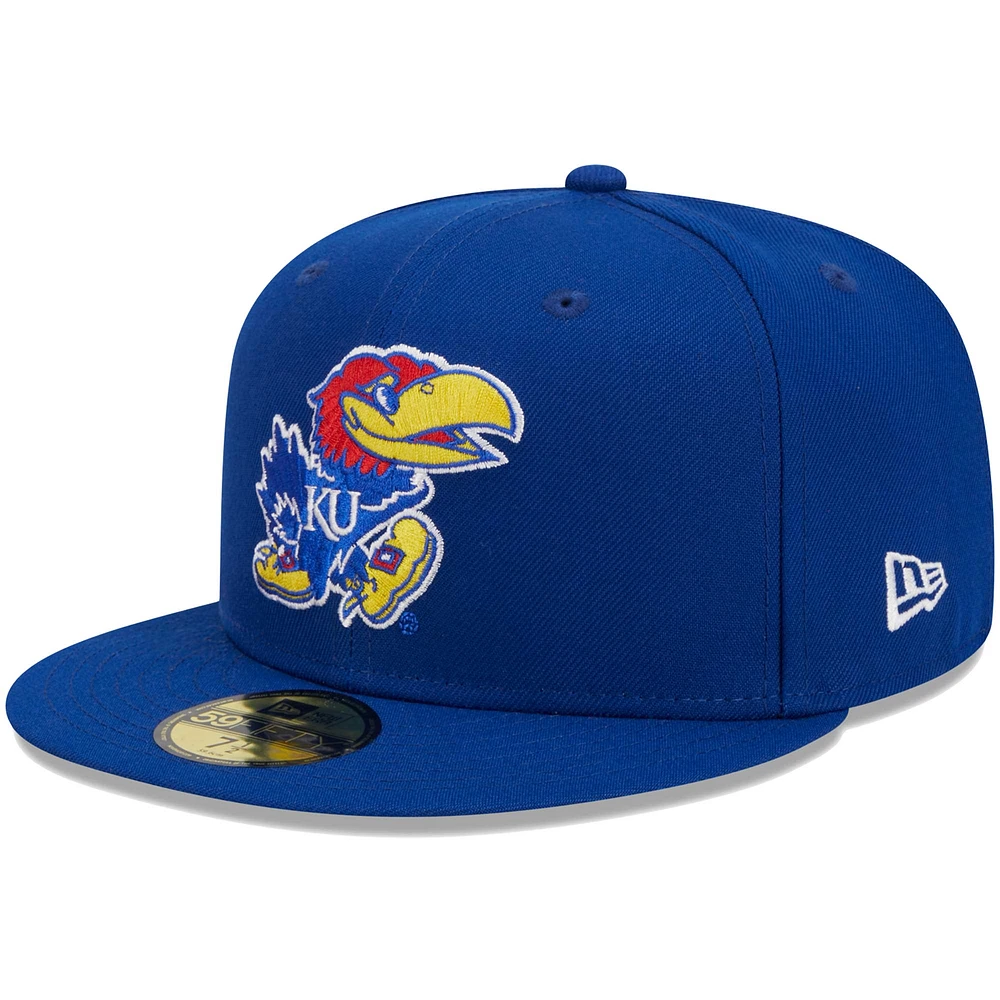 Casquette ajustée 59FIFTY Royal Kansas Jayhawks de New Era pour homme