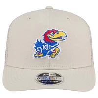 Men's New Era Stone Kansas Jayhawks Canvas 9SEVENTY Stretch-Snap Adjustable Hat