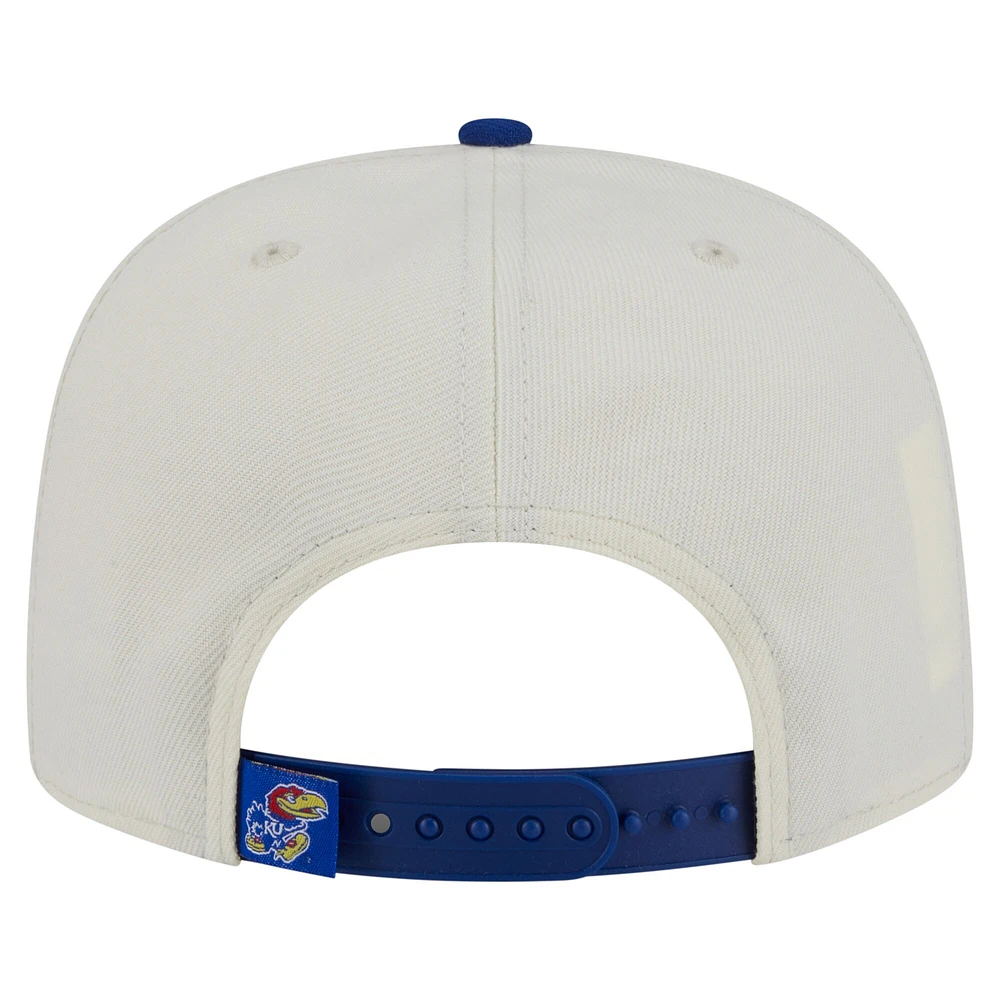Casquette à visière plate blanche New Era Kansas Jayhawks 9FIFTY pour homme