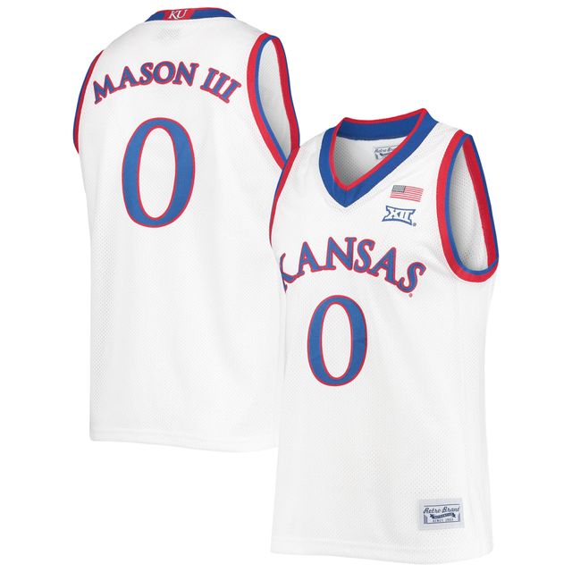 Maillot de basket-ball classique commémoratif pour hommes, marque rétro originale, Frank Mason III, blanc, Kansas Jayhawks