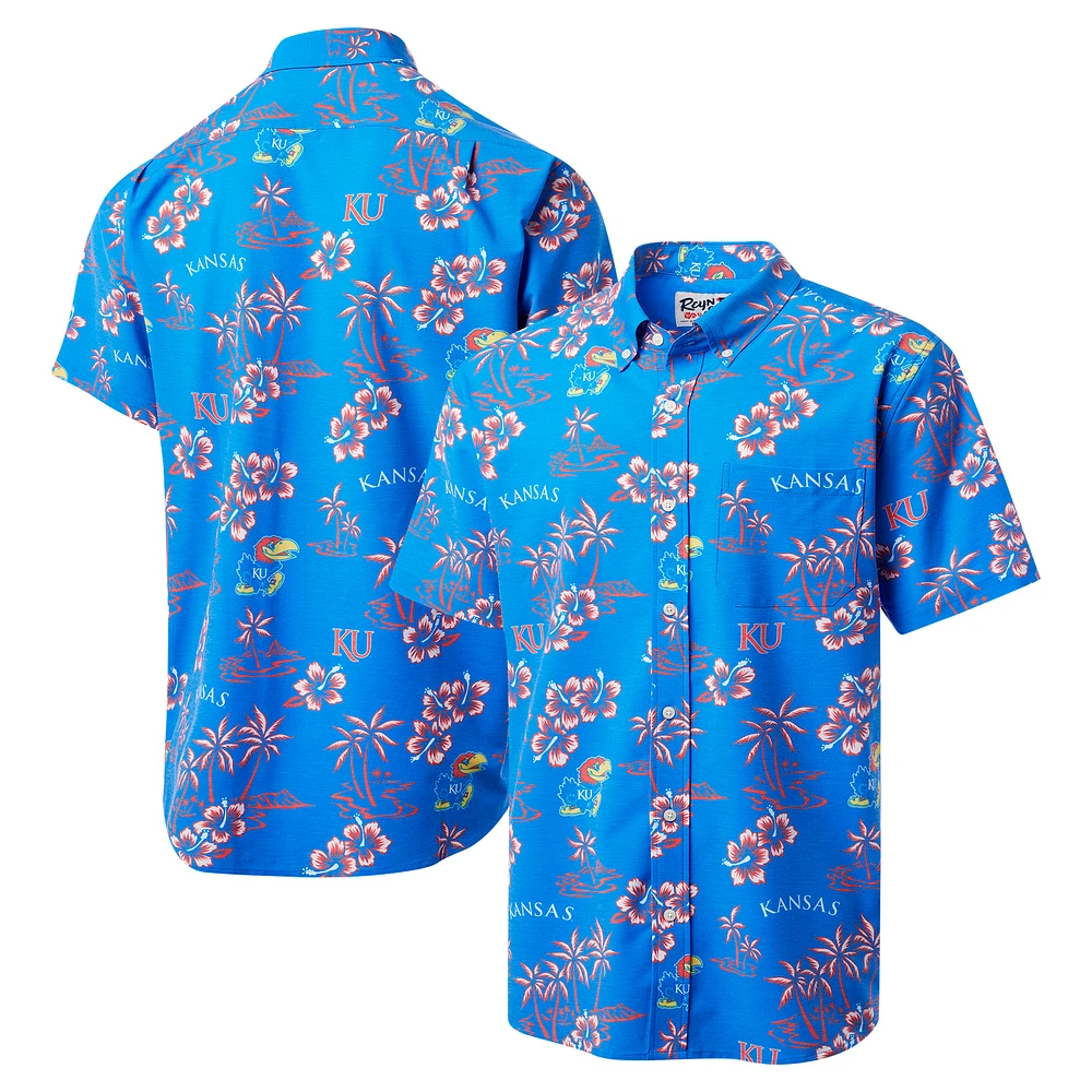 Chemise boutonnée classique pour homme Reyn Spooner Blue Kansas Jayhawks