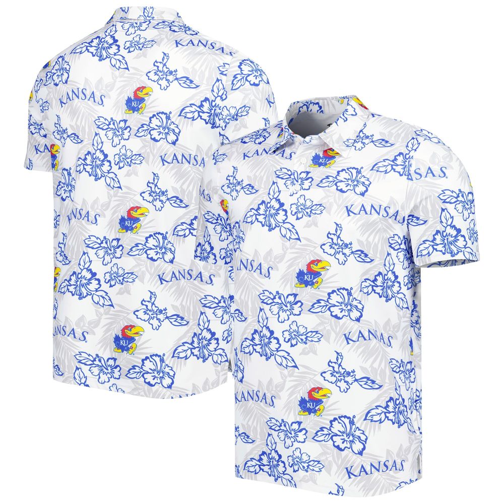 Men's Reyn Spooner White Kansas Jayhawks Performance Polo