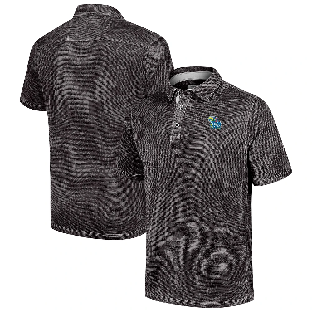 Polo Tommy Bahama noir pour homme Kansas Jayhawks Sport Santiago Paradise