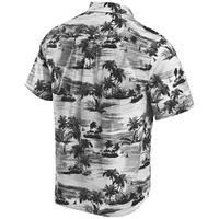 Chemise boutonnée Tommy Bahama noire Kansas Jayhawks Tropical Horizons pour hommes